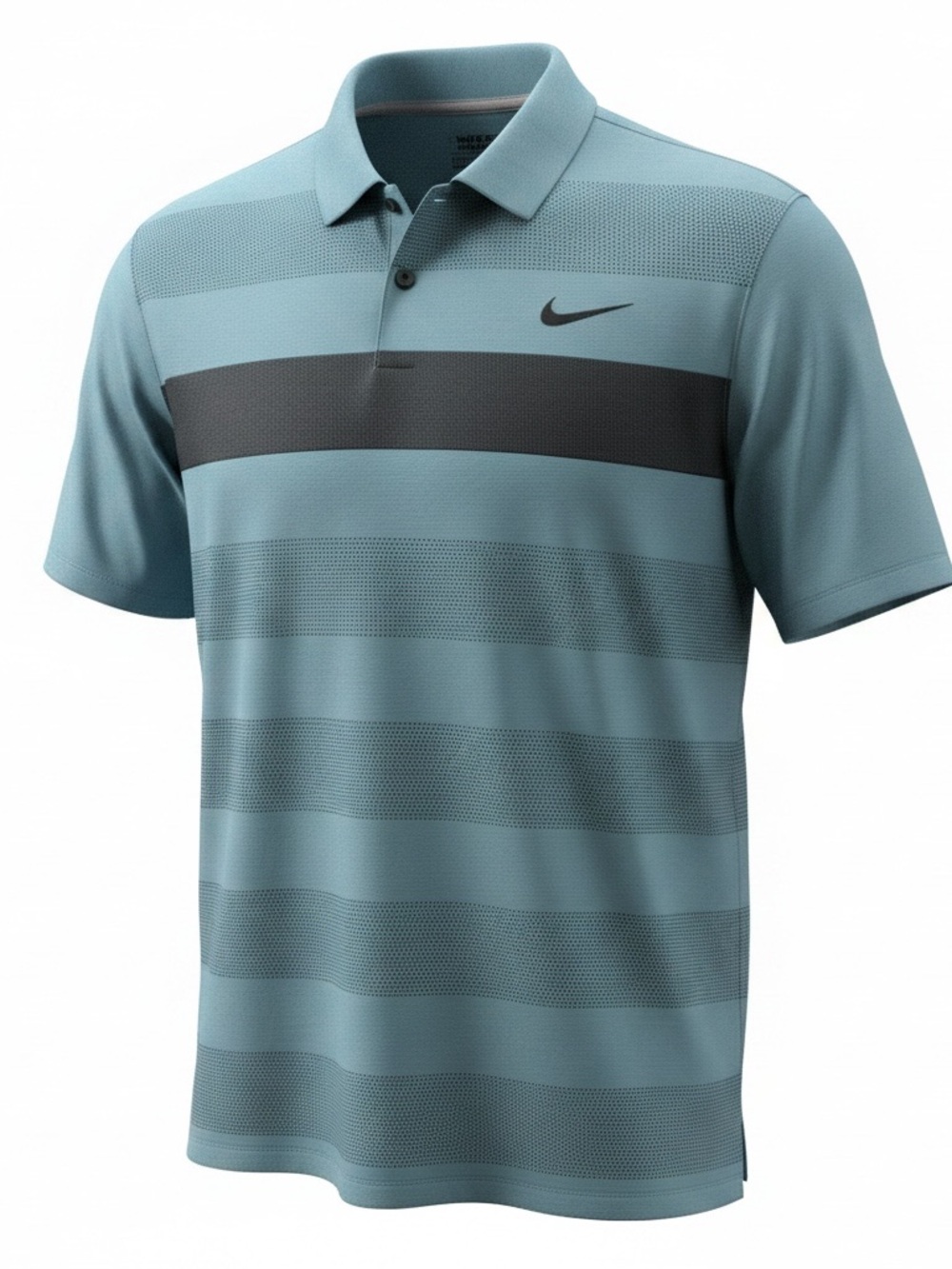 Nike Men’s Light Teal Polo with Dark Gray Chest Stripe